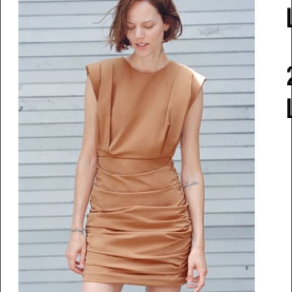 Zara Dresses & Skirts - Draped detailed dress with shoulder pad